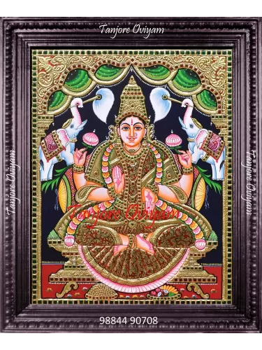 Gold Border Gajalakshmi Tanjore Painting